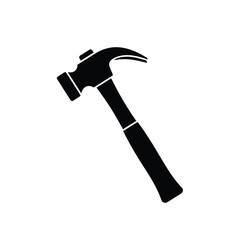 Black claw hammer silhouette on white background tool 6