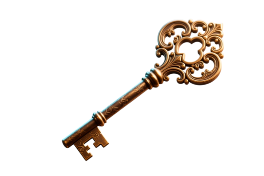 old key isolated on white