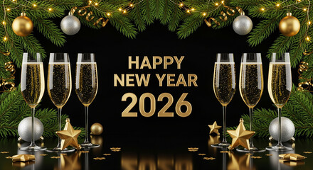 Sparkling lights & champagne to celebrate New Year 2026