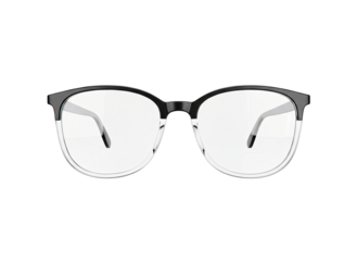 Modern Eyeglasses With Clear Lenses and Black Frames on a Transparent Background Offering a Clean and Minimalist Aesthetic