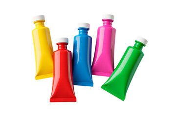 colorful plastic bottles isolated