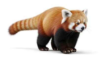 Obraz premium Red panda isolated on white background wildlife animal illustration