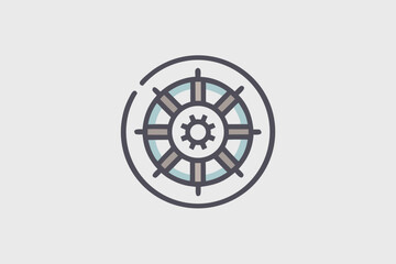 Obraz premium vault lock wheel icon minimal