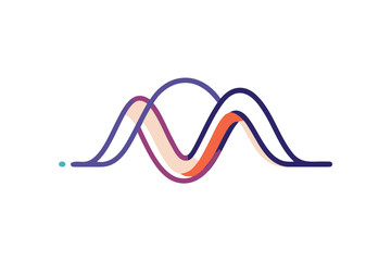 ultra minimal single stroke wave line icon smooth