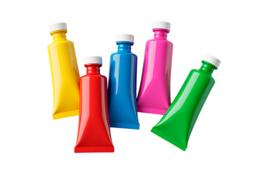 colorful plastic bottles isolated