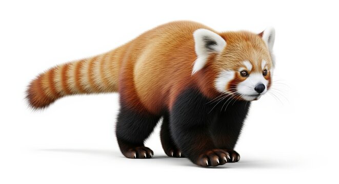 Red panda isolated on white background wildlife animal illustration