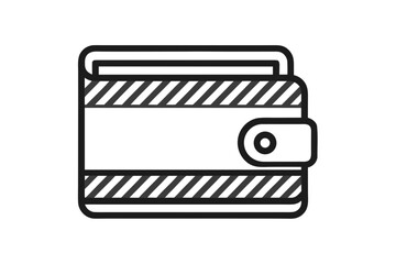 wallet with minimal stripes small wallet icon