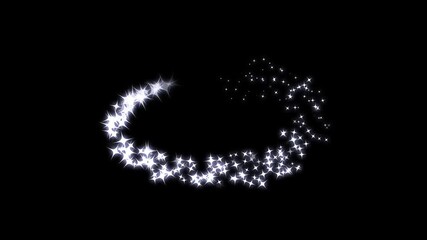 Luxury glitter star line circling with shining spark particles, magical festive glow, sparkling dust trail, twinkling confetti light, elegant shimmer ring animation on black background in 4K Ultra HD - Powered by Adobe