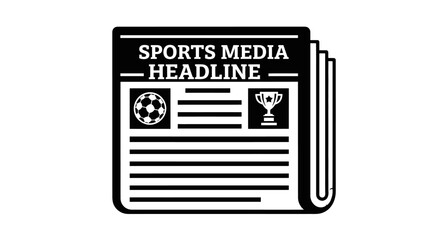 A black and white illustration of a newspaper with the headline 