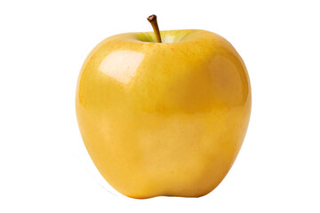 yellow apple on white background