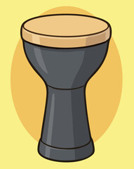 Vector illustration of a darbuka instrument.