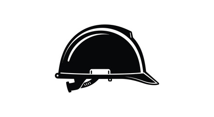 Firefighter helmet black and white graphic safety equipment silhouette