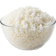Freshly Steamed Rice Bowl Nutritious Side Dish Staple Ingredient Asian Cuisine Carbohydrate on transparent background