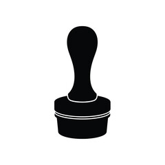 Black coffee tamper silhouette on white background