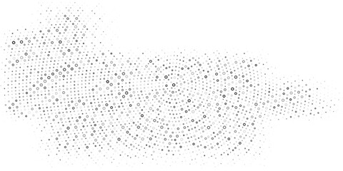 Abstract monochrome halftone pattern. Futuristic panel. Grunge dotted backdrop with circles, dots, point. Design element for web banners, posters, cards, wallpapers, sites. white and black color