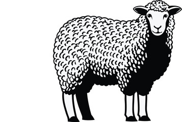 Sheep Face Front View Icon Vector Illustration  
