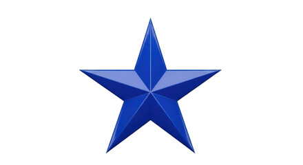 Shiny blue five-pointed star PNG isolated on transparent background, celestial symbol for decoration and graphic design projects