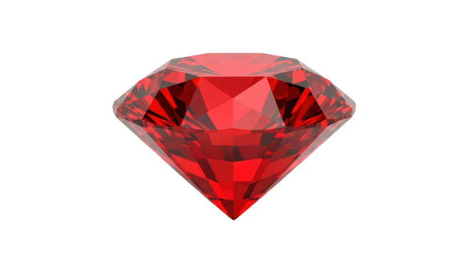 Shiny red ruby gemstone isolated PNG, precious stone for jewelry design and luxury concepts on transparent background - Powered by Adobe