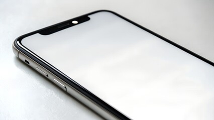 Close up of modern smartphone with blank screen