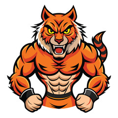 cartoon tiger vector illustration isolated on white background