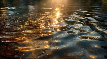 Calm water reflecting sunlight creating peaceful and meditative atmosphere 