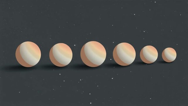 A group of planet illustration with a gold shell isolated on a black background for a solar system