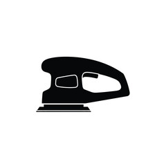 Black electric iron silhouette on white background 1