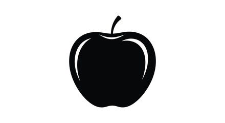 Simple black apple illustration isolated on white background silhouette