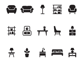 Solid Black Furniture Icons – Minimal Home & Decor Silhouette Pack Vol.4
