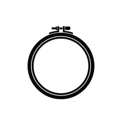 Black embroidery hoop with screws on white background © dipu