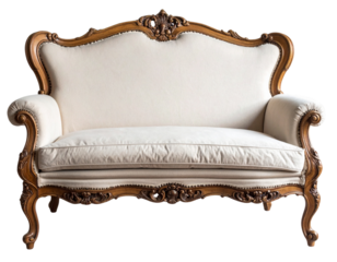 antique fainting couch Interior design concept furniture for living isolated on clear