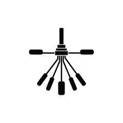Black fan blades on white background vector