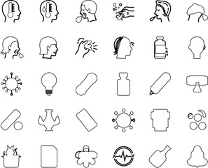 Collection of abstract sketch icons representing various concepts and ideas in a hand drawn style