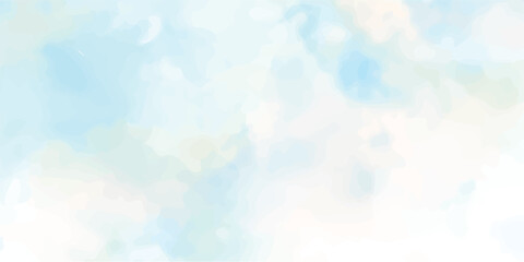 Abstract blue watercolor background with light sky bokeh, cloud pattern, and bright blurred texture for a winter design	
