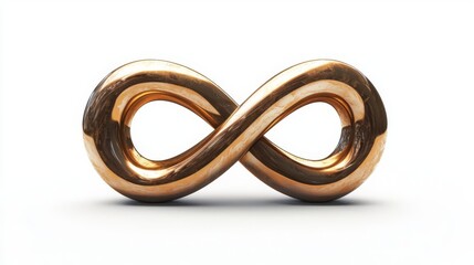 Stylish infinity symbol rendered in bronze, representing endless possibilities and timeless design.