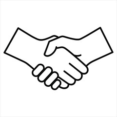 Business handshake icon agreement deal partnership vector concept isolated on white background, Vector