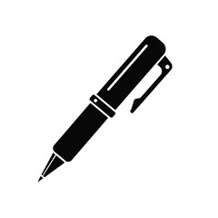 Black fountain pen icon on white background writing