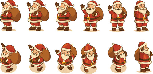 Santa Claus Character Poses &ndash; Fun, Festive & Cartoon Holiday Expressions