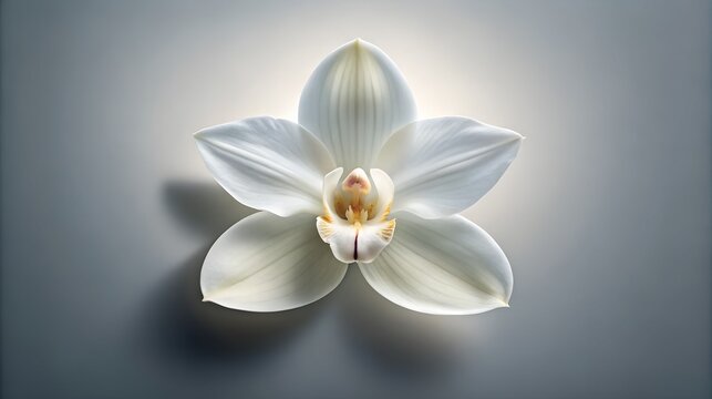 Elegant white orchid flower with soft backlighting