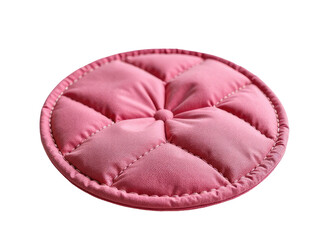 A close-up shot of a pink cushion on a white surface