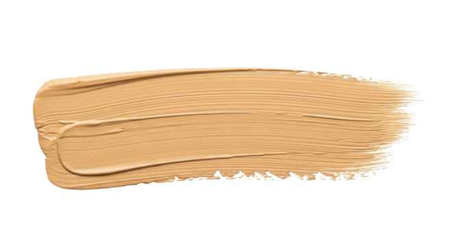 Beige foundation cream smear isolated PNG on transparent background, makeup swatch for beauty and cosmetic product design