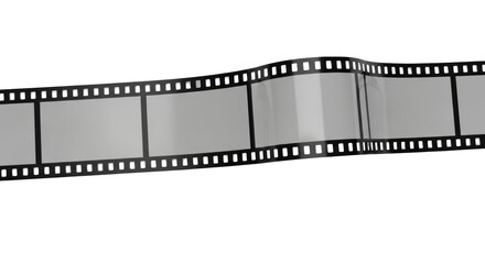 Film strip PNG isolated on transparent background, movie reel with empty frames for cinema and photography projects