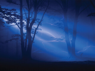 Deep indigo glowing abstract design with vector elements for creative projects