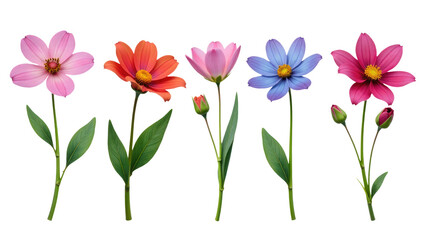 A bright and cheerful arrangement of flowers against a clean white background, perfect for use in designs, promotions or personal projects