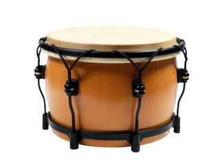 A detailed view of a drumshell on a plain white surface, ideal for use in music-related contexts