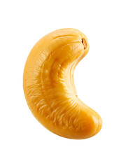 Roasted cashew nut isolated, healthy snack ingredient, close-up isolated on transparent background