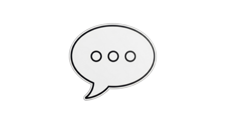 Speech bubble PNG isolated on transparent background, simple talk balloon graphic for communication and social media use