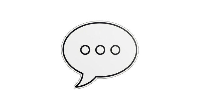 Speech bubble PNG isolated on transparent background, simple talk balloon graphic for communication and social media use