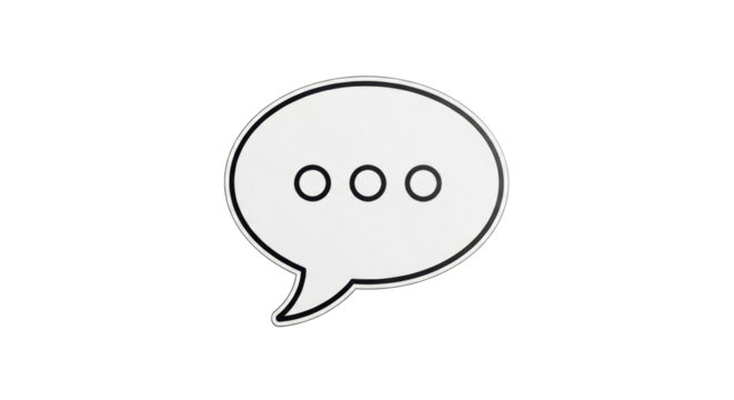 Speech bubble PNG isolated on transparent background, simple talk balloon graphic for communication and social media use
