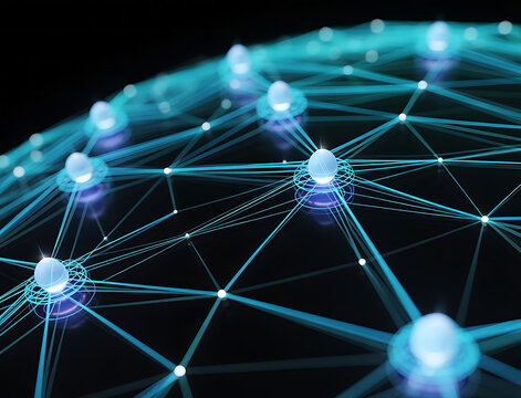 Connected network of sphere connections